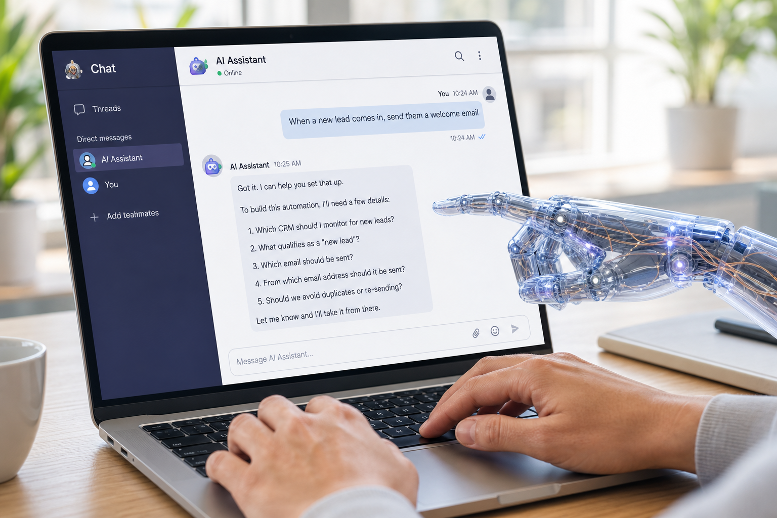 Building automations through chat